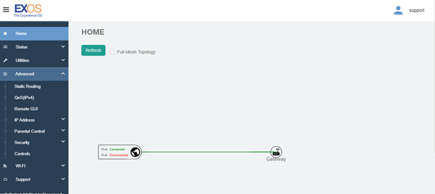 From the Home screen, click on the Advanced arrow to enter the drop-down menu. Select Security.