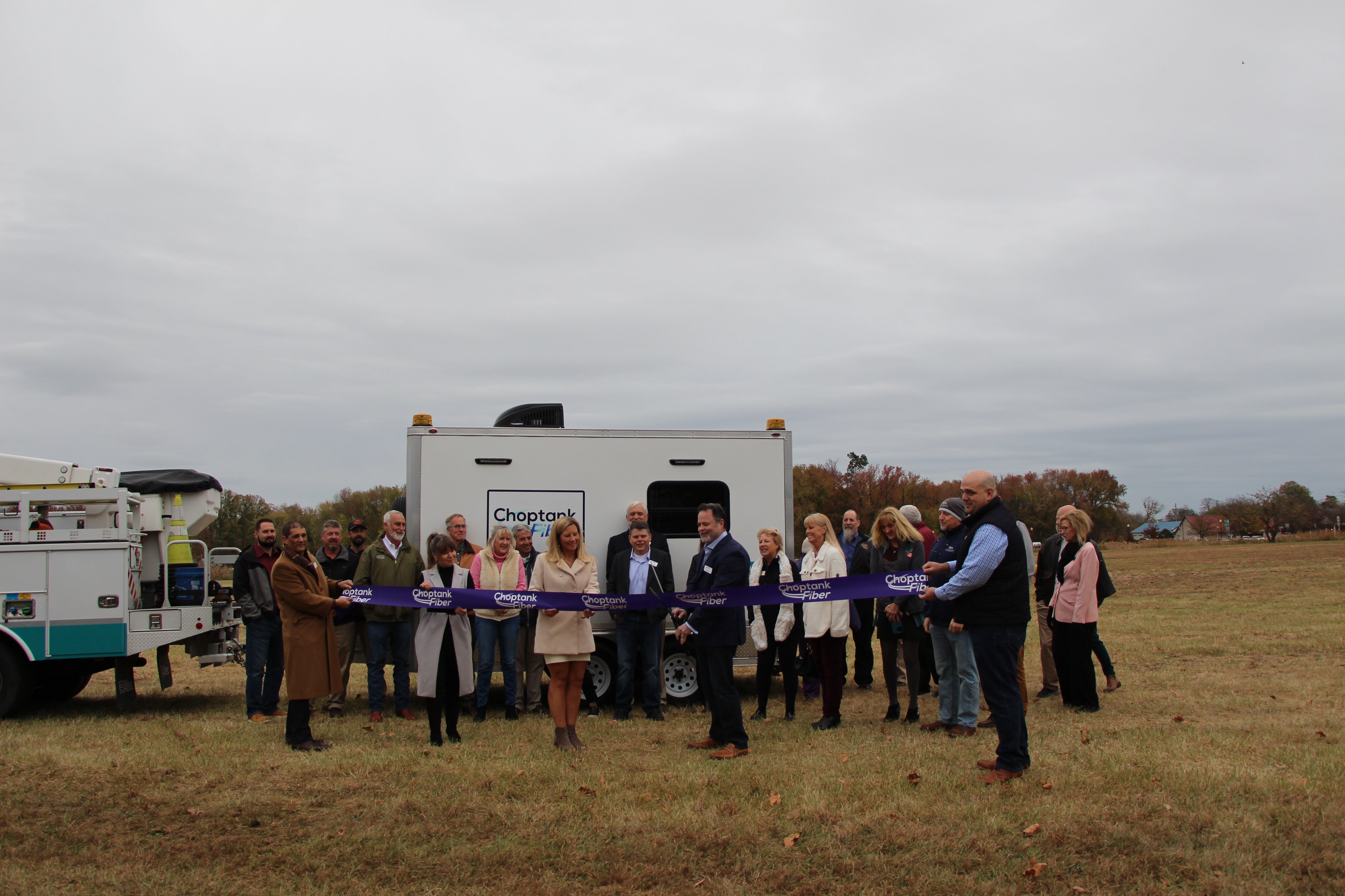 Choptank leaders, the Queen Anne’s County Economic & Tourism Development and Broadband Advisory Council and the Maryland Department of Commerce cut the ribbon on the co-op’s fiber build-out to an 85-acre commercial center on Kent Island. (Photo Courtesy: Choptank Electric)